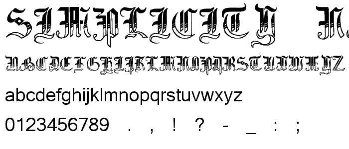 Simplicity No4 font